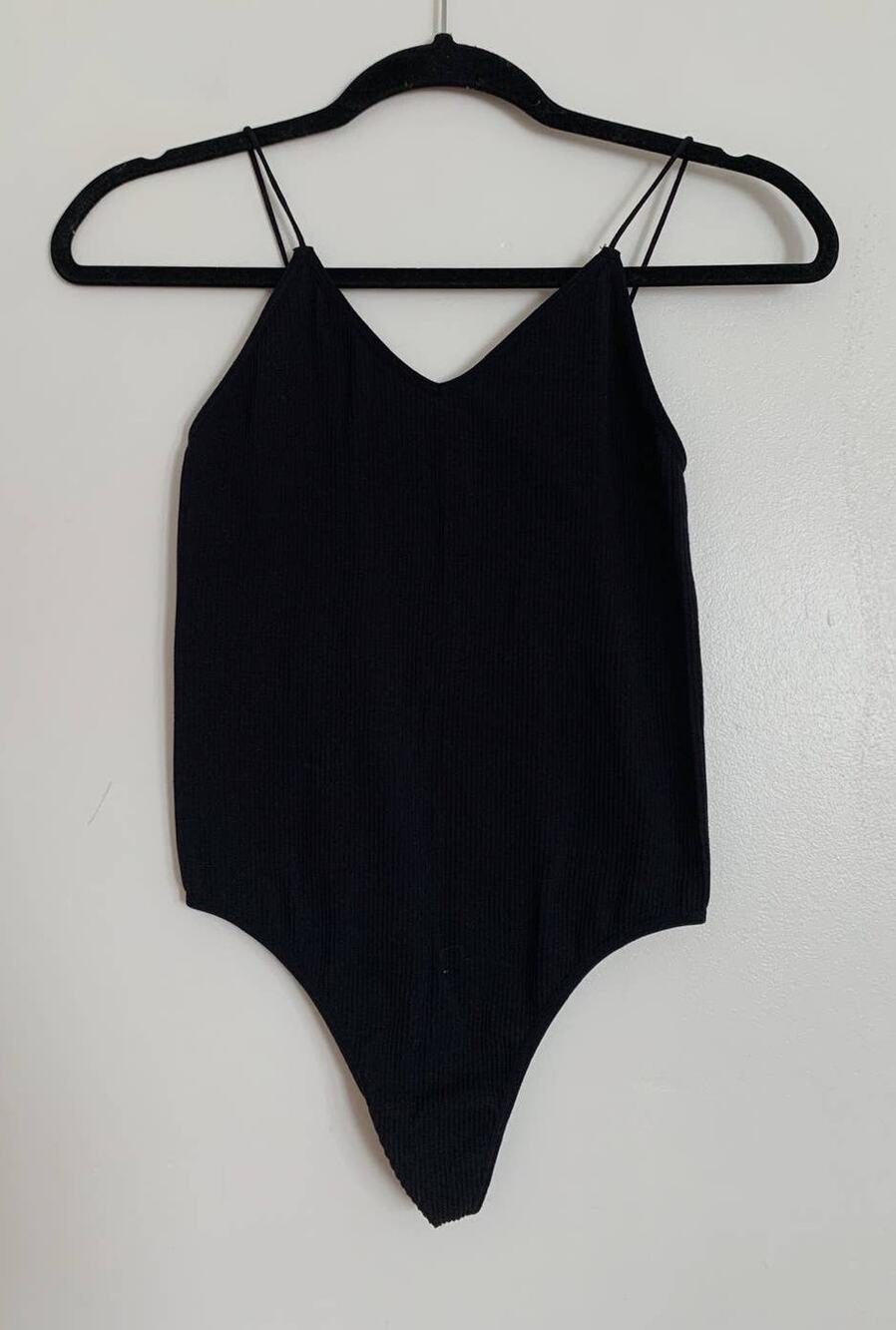 Black Target Colsie Ribbed V-Neck Bodysuit S